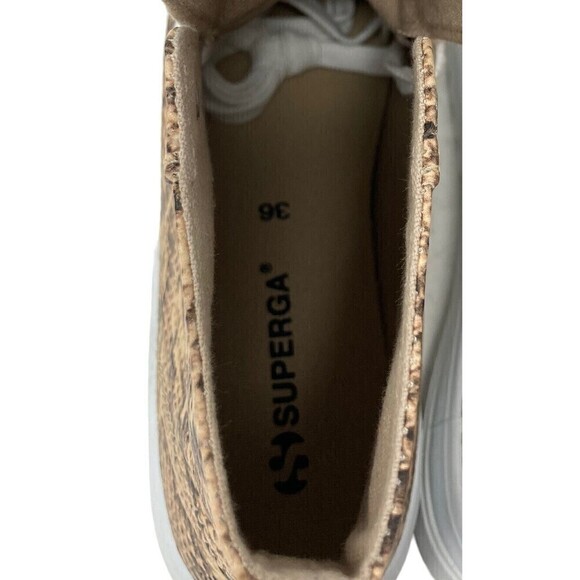Superga Ankle Boots Tan Snake Synthetic Leather 2341 Womens Size 6 US NEW NIB - Picture 10 of 11